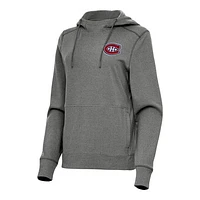 Women's Antigua Heather Montreal Canadiens Justice Pullover Hoodie