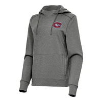 Women's Antigua Heather Montreal Canadiens Justice Pullover Hoodie