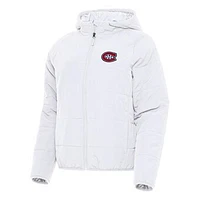 Women's Antigua White Montreal Canadiens Universe Full-Zip Puffer Jacket