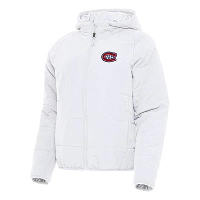 Women's Antigua White Montreal Canadiens Universe Full-Zip Puffer Jacket
