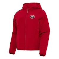 Women's Antigua Red Montreal Canadiens Universe Full-Zip Puffer Jacket