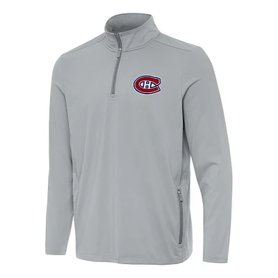 Men's Antigua  Gray Montreal Canadiens Perilous Quarter-Zip Sweatshirt