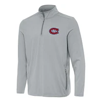 Men's Antigua  Gray Montreal Canadiens Perilous Quarter-Zip Sweatshirt