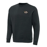 Men's Antigua Charcoal Nashville Predators Victory Crewneck Pullover Sweatshirt