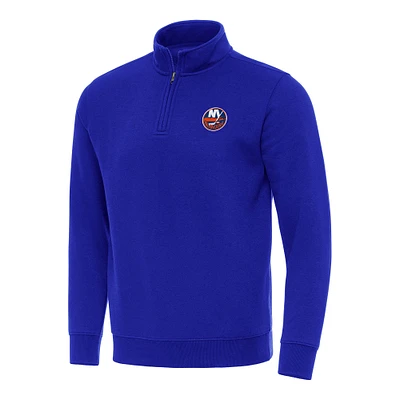Men's Antigua  Royal New York Islanders Victory Quarter-Zip Mock Sweatshirt