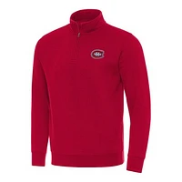 Men's Antigua  Red Montreal Canadiens Victory Quarter-Zip Mock Sweatshirt