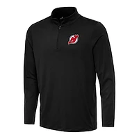 Men's Antigua Black New Jersey Devils Reprocess Quarter-Zip Top