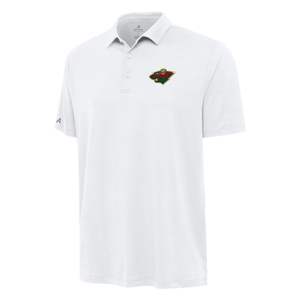 Men's Antigua White Minnesota Wild Reprocess Polo