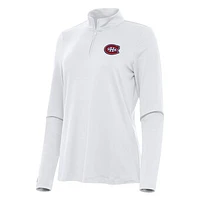 Women's Antigua White Montreal Canadiens Reprocess Quarter-Zip Top