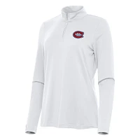 Women's Antigua White Montreal Canadiens Reprocess Quarter-Zip Top