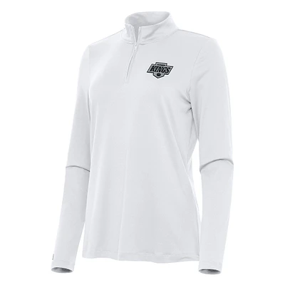 Women's Antigua White Los Angeles Kings Reprocess Quarter-Zip Top