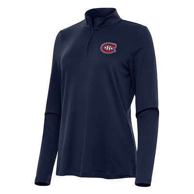 Women's Antigua Navy Montreal Canadiens Reprocess Quarter-Zip Top