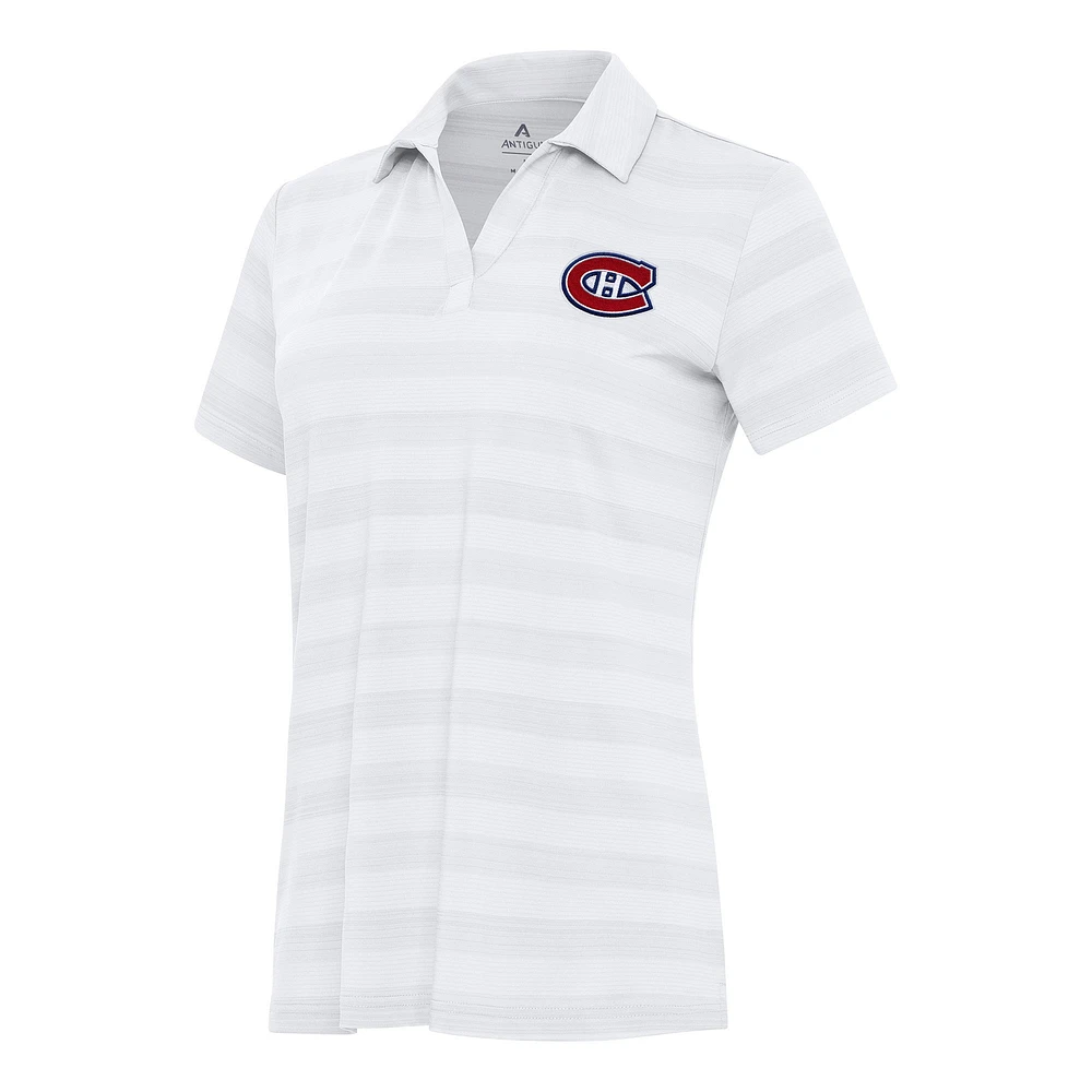Women's Antigua White Montreal Canadiens Tunnel Polo