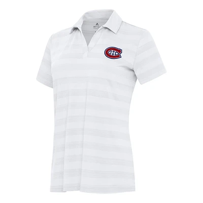 Women's Antigua White Montreal Canadiens Tunnel Polo