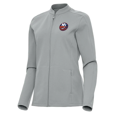Women's Antigua  Gray New York Islanders Regard Full-Zip Jacket