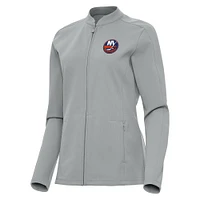 Women's Antigua  Gray New York Islanders Regard Full-Zip Jacket