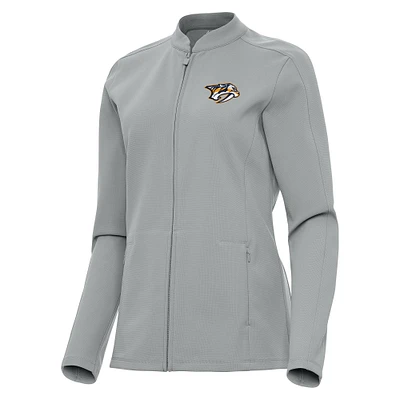 Women's Antigua  Gray Nashville Predators Regard Full-Zip Jacket