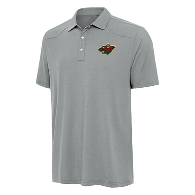 Men's Antigua  Gray Minnesota Wild Western Polo