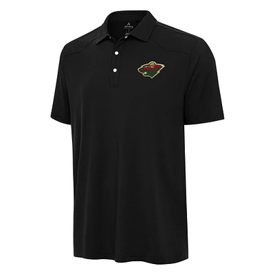 Men's Antigua  Black Minnesota Wild Western Polo