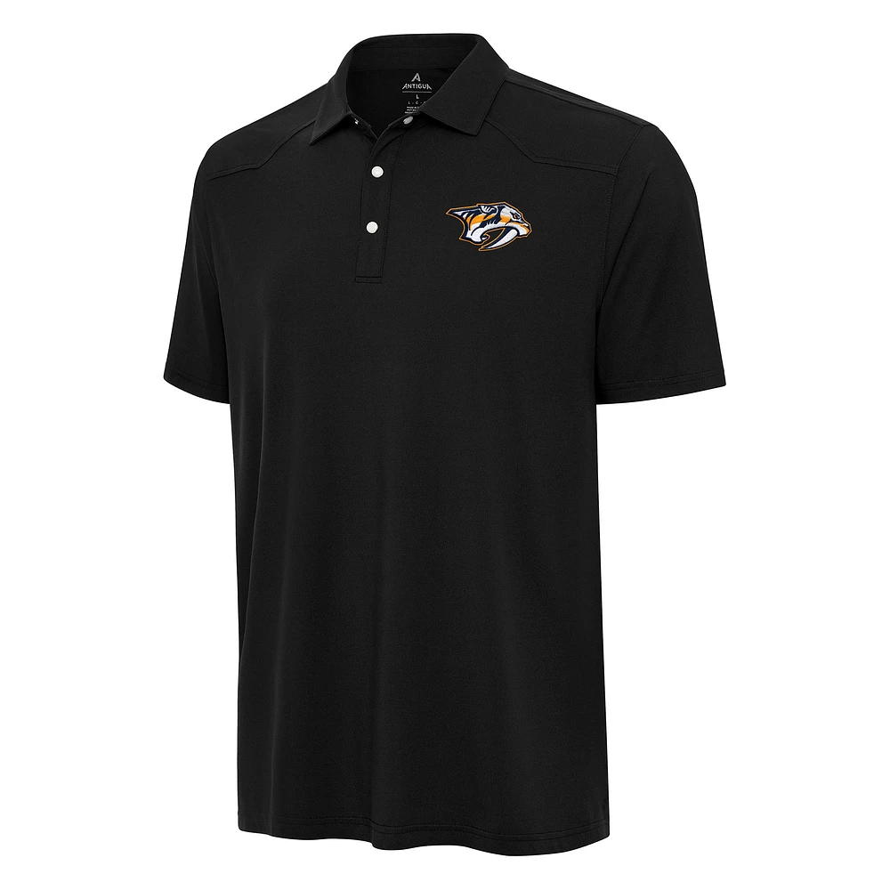 Men's Antigua Black Nashville Predators Western Polo