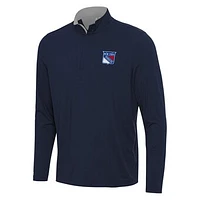 Men's Antigua Navy/ New York Rangers Content Quarter-Zip Pullover Top