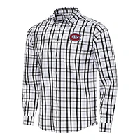 Men's Antigua /Gray Montreal Canadiens Tending 2 Button-Down Long Sleeve Shirt