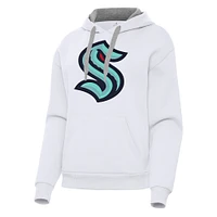 Women's Antigua White Seattle Kraken Victory Pullover Hoodie