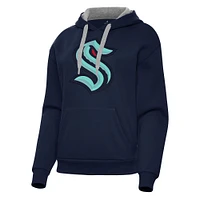 Women's Antigua Deep Sea Blue Seattle Kraken Victory Pullover Hoodie