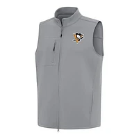Men's Antigua Gray Pittsburgh Penguins Demand Full-Zip Vest