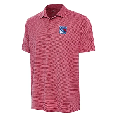 Men's Antigua  Heather Red New York Rangers Scheme Polo