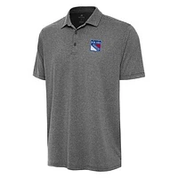Men's Antigua  Heather Black New York Rangers Scheme Polo