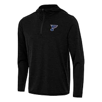 Men's Antigua Heather Black St. Louis Blues Tidy Quarter-Zip Hoodie