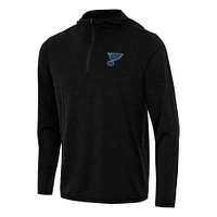 Men's Antigua Heather Black St. Louis Blues Tidy Quarter-Zip Hoodie