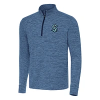 Men's Antigua Heather Navy Seattle Kraken Cause Quarter-Zip Top