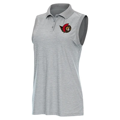 Women's Antigua  Heather Gray Ottawa Senators Recap Sleeveless Polo