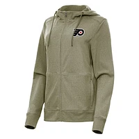 Women's Antigua Olive Philadelphia Flyers Seeker Full-Zip Hoodie