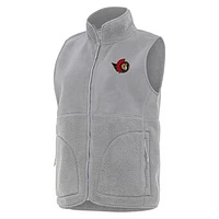 Women's Antigua  Gray Ottawa Senators Nostalgic Full-Zip Vest