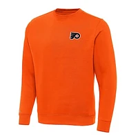 Men's Antigua Orange Philadelphia Flyers Victory Crewneck Pullover Sweatshirt