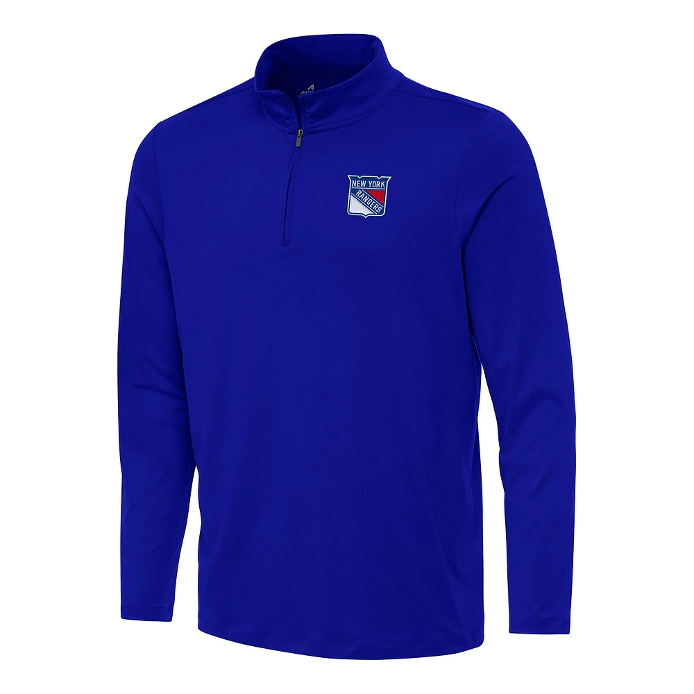 Men's Antigua Royal New York Rangers Reprocess Quarter-Zip Top