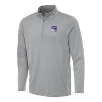 Men's Antigua Gray New York Rangers Reprocess Quarter-Zip Top