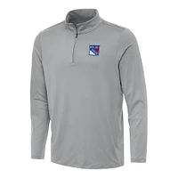 Men's Antigua Gray New York Rangers Reprocess Quarter-Zip Top