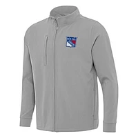 Men's Antigua Gray New York Rangers Regard Full-Zip Jacket