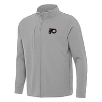 Men's Antigua Gray Philadelphia Flyers Regard Full-Zip Jacket