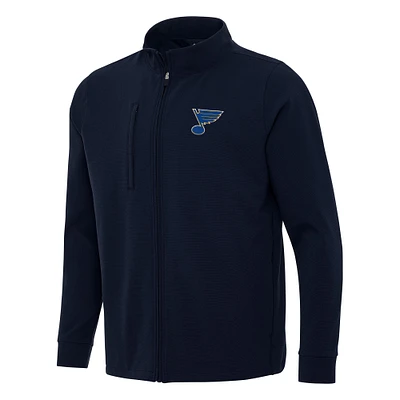 Men's Antigua Navy St. Louis Blues Regard Full-Zip Jacket