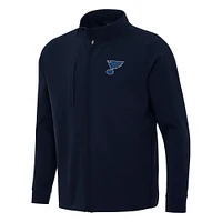 Men's Antigua Navy St. Louis Blues Regard Full-Zip Jacket
