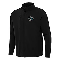 Men's Antigua Black San Jose Sharks Regard Full-Zip Jacket
