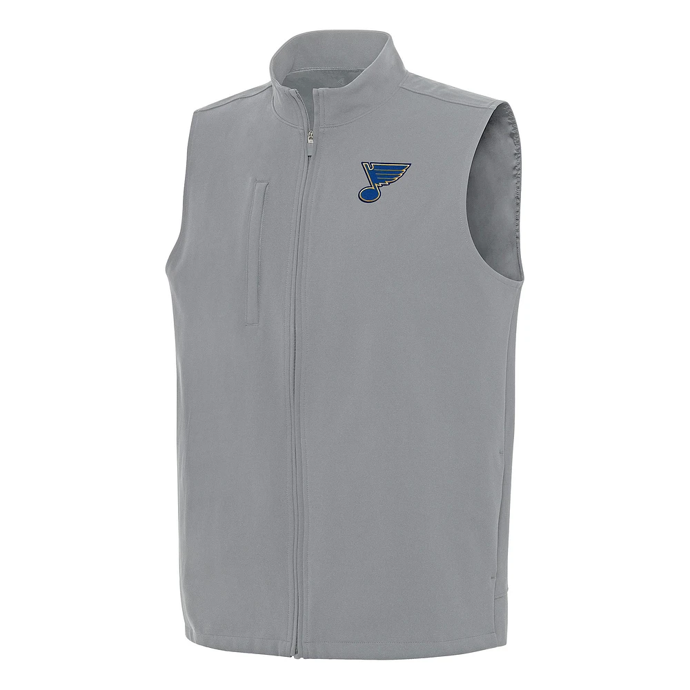 Men's Antigua Gray St. Louis Blues Regard Full-Zip Vest