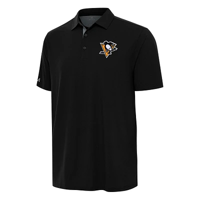 Men's Antigua Black Pittsburgh Penguins Era Polo