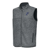 Men's Antigua Heather Gray St. Louis Blues Fortune Full-Zip Vest
