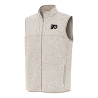 Men's Antigua Oatmeal Philadelphia Flyers Fortune Full-Zip Vest